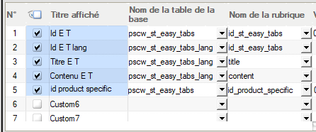 Custom fields, tuto 3 - image 18 - We activate and title this column